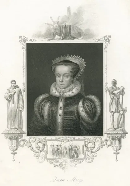 19th Century Steel Engraving Print of Queen Mary Art Prints