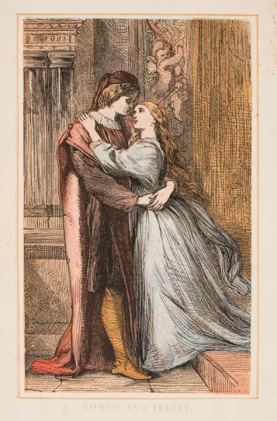 Romeo and Juliet by Shakespeare engraving 1870 For sale as Framed