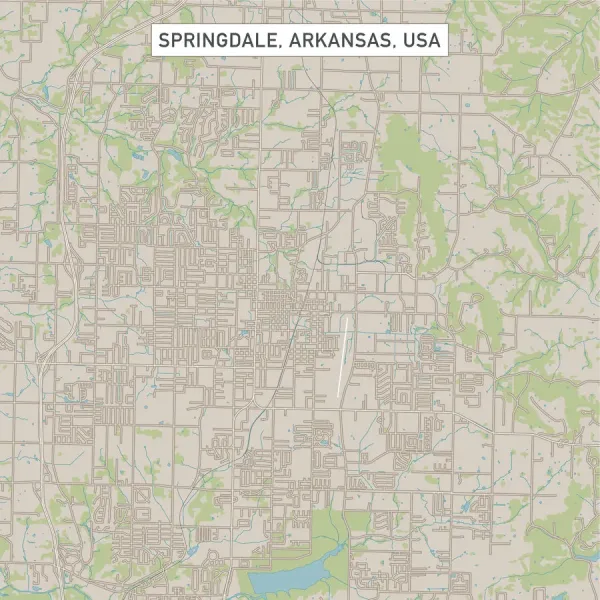 Springdale Arkansas US City Street Map Our beautiful Wall Art and Photo