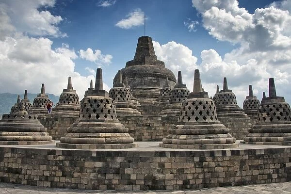 Stupas At Borobudur Temple, Jawa, Indonesia