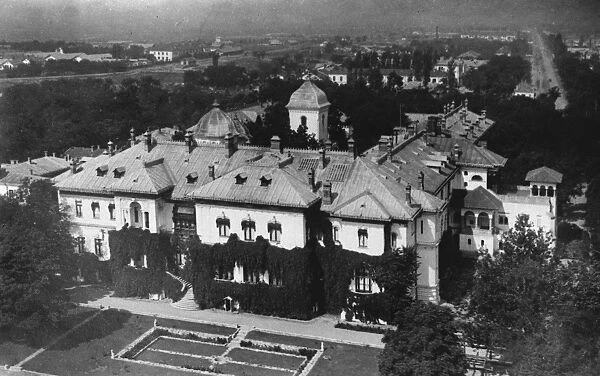 Queen of Romanias home photographed from the air The charming Royal Palace of