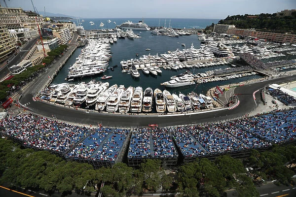 Auto-Prix-F1-Monaco. View over the first practice session at the Monaco street circuit