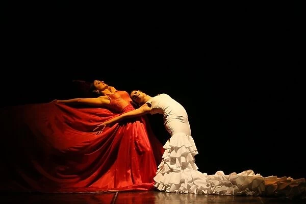 Spanish flamenco dancers perform during the Spanish film director Carlos Saura's