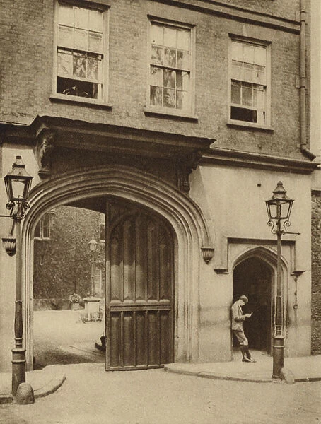 16th Century gateway to the Charterhouse, Smithfield (b  /  w photo)