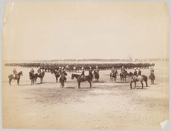 19th Royal Hussars (Queen Alexandras Own) formed up, 1882 (b  /  w photo)