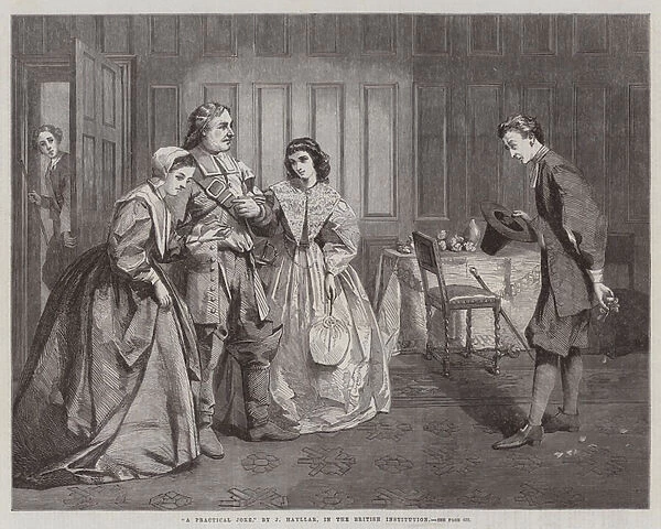 'A Practical Joke, 'in the British Institution (engraving)