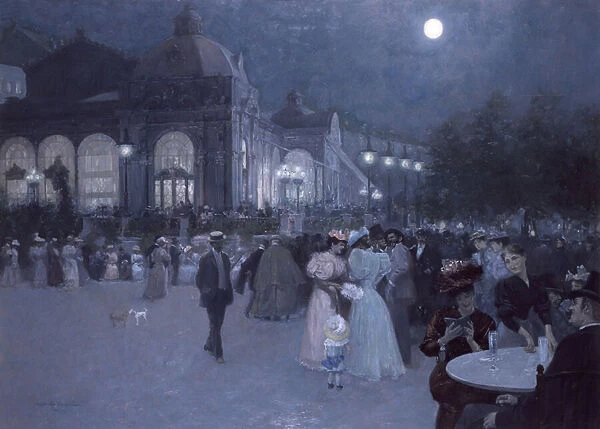 Abend-Konzert im Stadtpark (Night Concert in the Municipal Park), 1895 (watercolour)