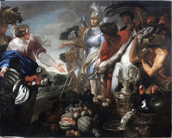 Abigail Offers Gifts to David and His Army (oil on canvas)