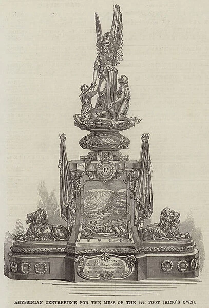Abyssinian Centrepiece for the Mess of the 4th Foot (Kings Own) (engraving)