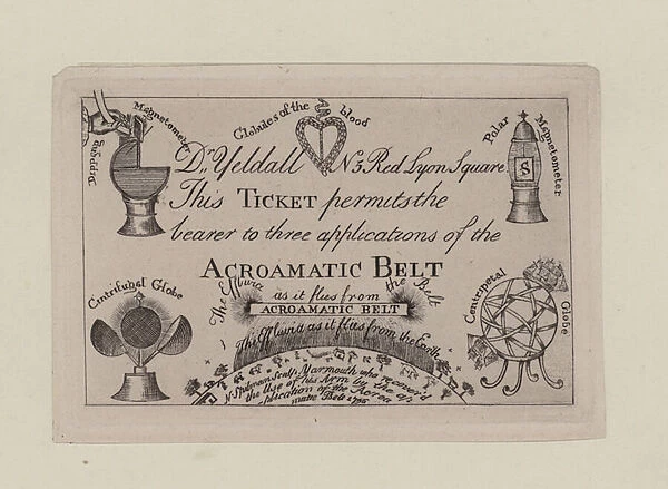Acroamatic Belt, ticket for three applications (engraving)