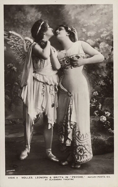 Two actresses in Molieres Psyche (b  /  w photo)