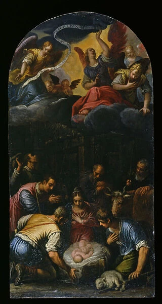 The Adoration of the Shepherds, c.1600-10 (oil on copper)
