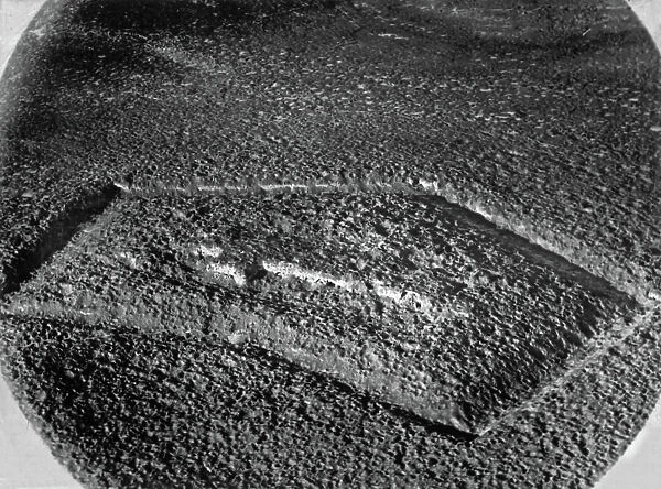 Aerial View of Fort de Douaumont (Verdun, France) in the state in which Germans had left it in 1916
