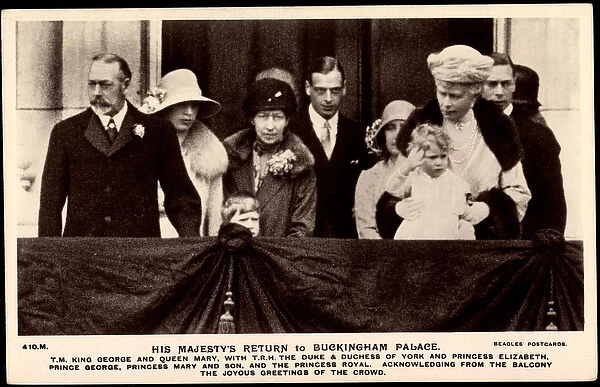 Ak His Majestys Return to Buckingham Palace, King George V. Queen Mary (b  /  w photo)