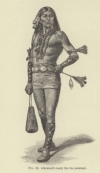 Akaninili ready for the journey (engraving)