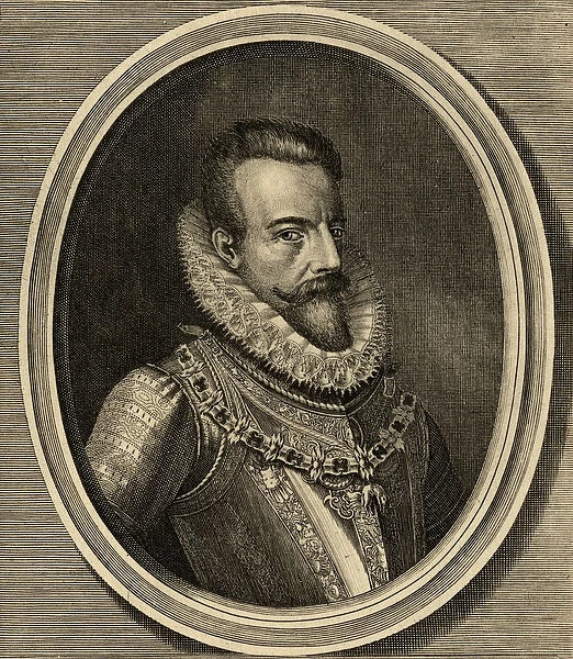 Alessandro Farnese (1545-92) Duke of Parma (litho)