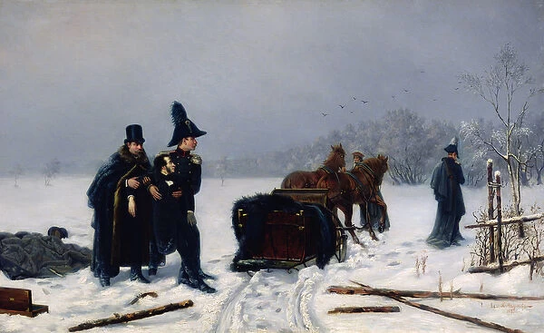 Alexander Pushkins duel with Georges d Anthes, 1884 (oil on canvas)