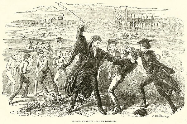 Alfred Wharton attacks Dawlish (engraving)