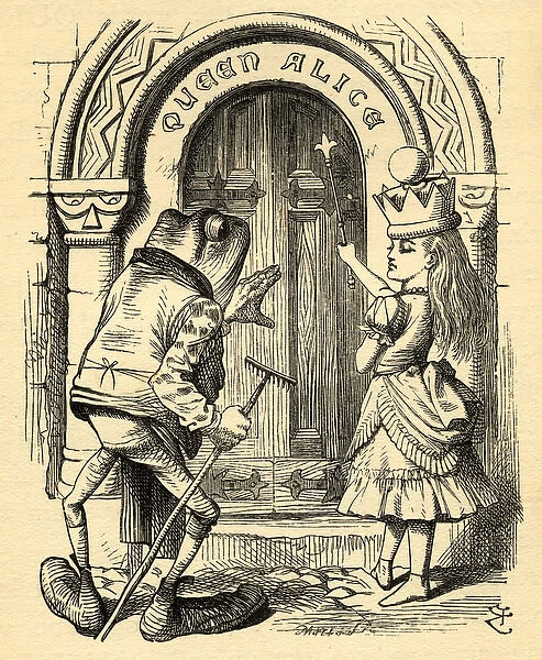 Alice and the Frog, illustration from Through the Looking Glass by Lewis Carroll