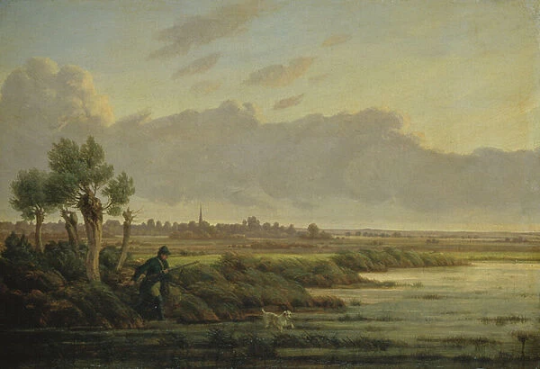 On the Alster at Winterhude, 1834 (oil on panel)