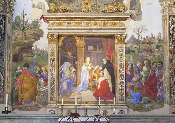 The Annunciation, altarpiece of the Carafa Chapel, 1488-93 (fresco)