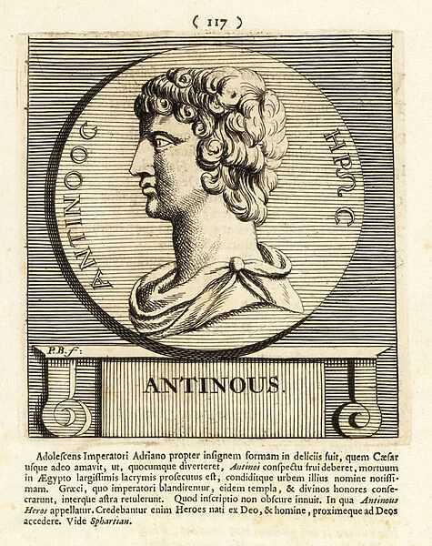 Antimous, lover of Roman Emperor Hadrian, 1725 (engraving)