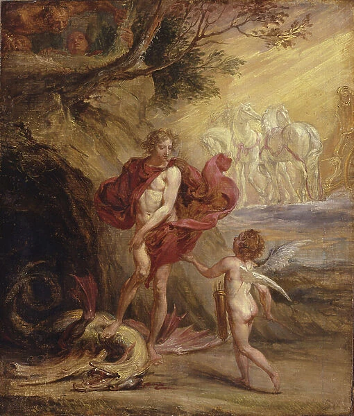 Apollo and Python (oil on canvas)