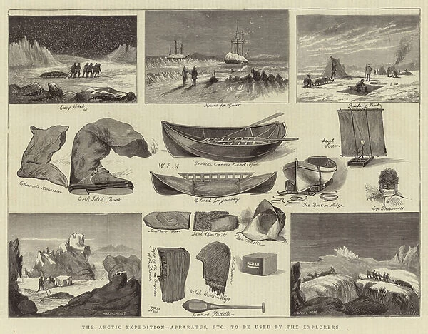 The Arctic Expedition, Apparatus, etc, to be used by the Explorers (engraving)
