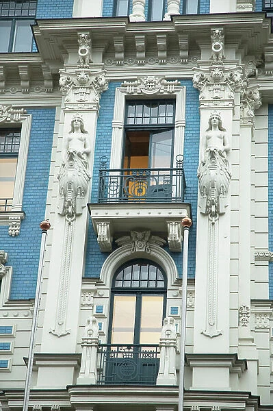 Art Nouveau Building Designed by Mikhail Eisenstein on 4A Strelnieku Street, Riga, Latvia (photo)