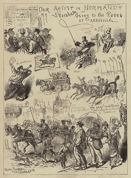 Our Artist in Normandy, Going to the Races at Abbeville (engraving)