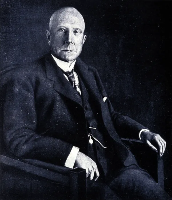Framed Print : Print of John D. Rockefeller portrait in a 20th-century style