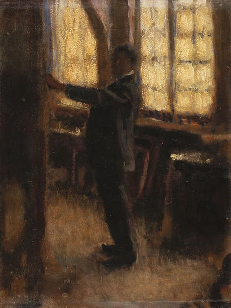 Auto-Portrait chez l'Atelier, c.1910 (oil on card laid on panel)