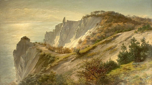 Autumn Views of Mons Cliff, Denmark, 1882 (oil on canvas)
