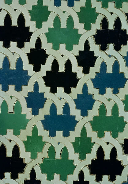 Azulejos tiles from the throne of the Sultans from the Patio de las Doncellas (faience)