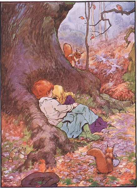 Babes in the Wood, 1930s (colour litho)