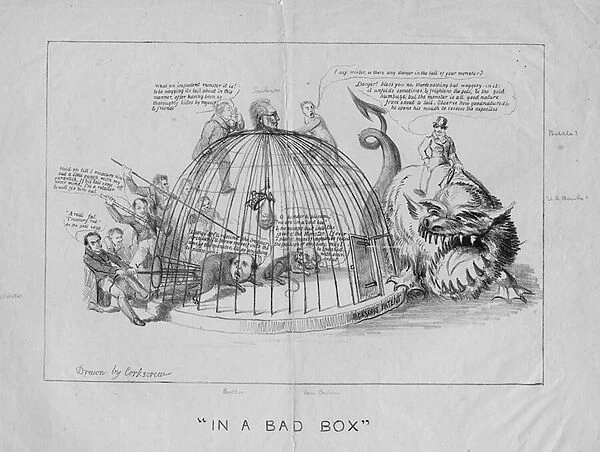 In a bad box, c. 1837 (litho)
