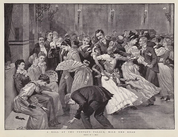 A Ball at the Peoples Palace, Mile End, London (litho)