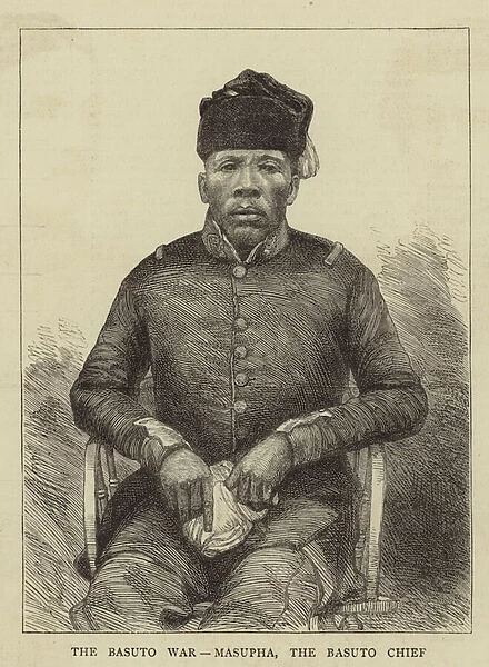 The Basuto War, Masupha, the Basuto Chief (engraving)
