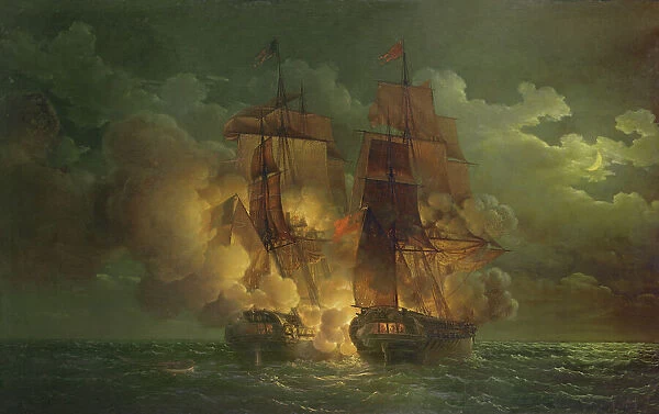 Battle Between the French Frigate Arethuse and the English Frigate Amelia