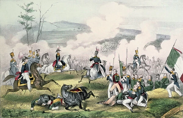 The Battle of Palo Alto, California, 8th May 1846 (colour litho)