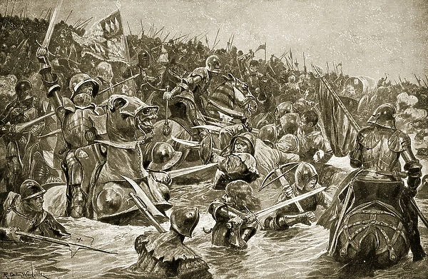 The Battle of Towton, illustration from Hutchinson