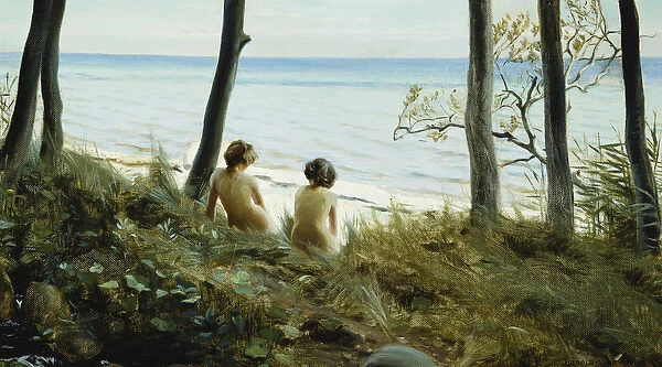 On the Beach, 1907 (oil on canvas)