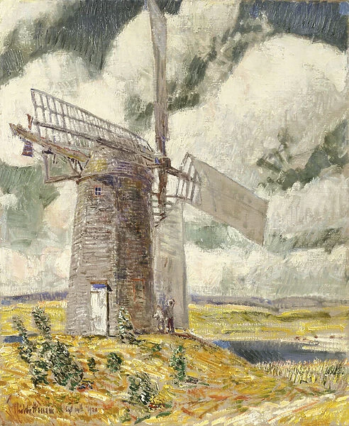 Bending Sail on the Old Mill, 1920 (oil on canvas)
