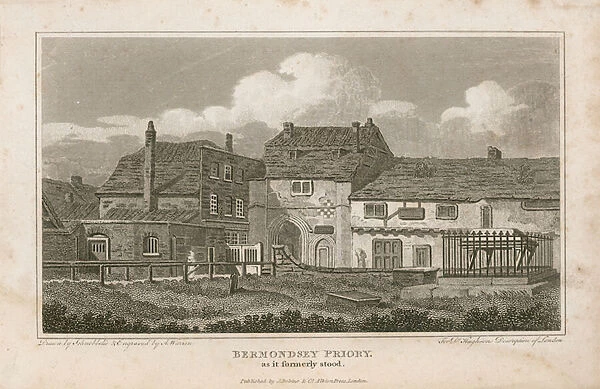 Bermondsey Priory, as it formerly stood (engraving)