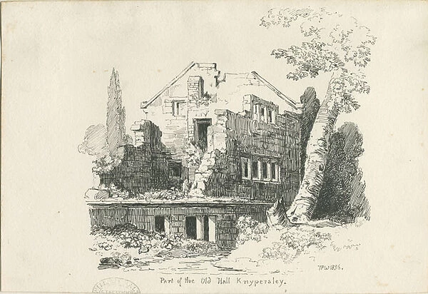 Biddulph - Knypersley Hall [old] : pen and ink sketch, 1836 (drawing)