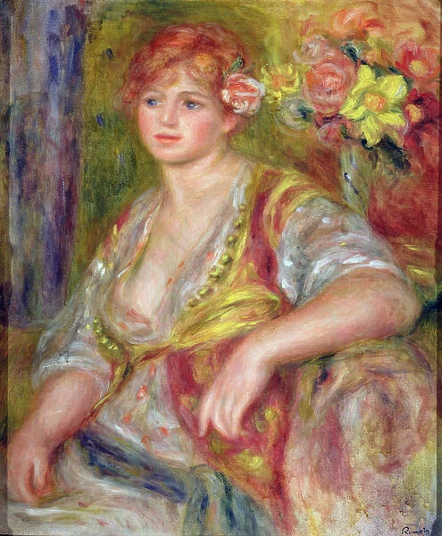Blonde woman with a rose, c. 1915-17 (oil on canvas)