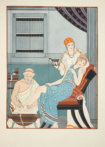 Blood letting from the foot, illustration from The Works of Hippocrates