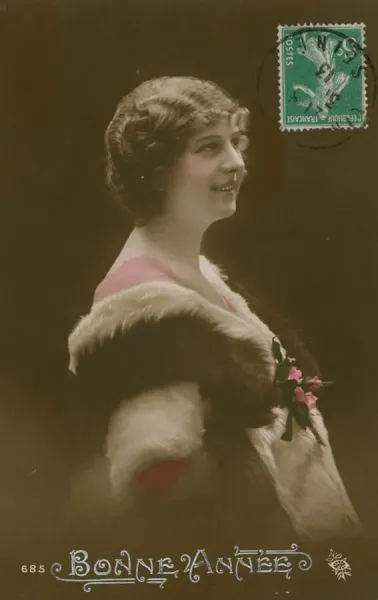 Fine Art Finder Print: Bonne Annee, 1913 French Postcard. Art