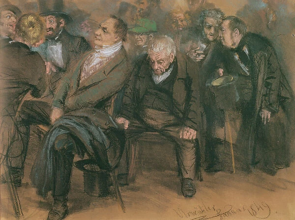 Bourgeois Germans in a Public Meeting, 1849 (pastel on paper)