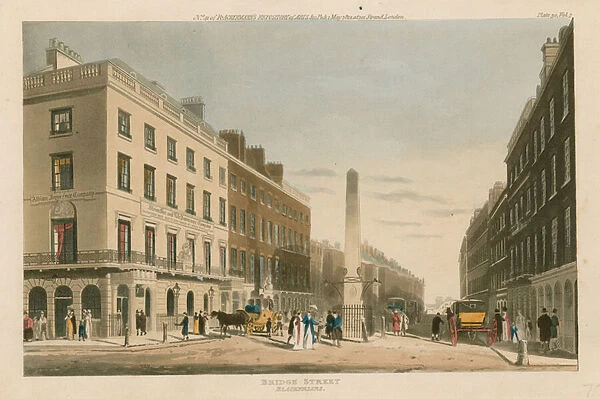 Bridge Street, Blackfriars, London (coloured engraving)